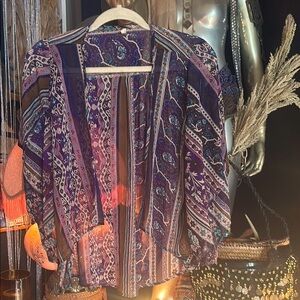 Bohemian Purple Patterned Kimono